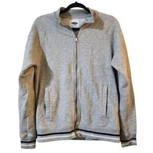 Old Navy Womens Zip Front Sweatshirt Jacket Size S Gray Mock Neck Raglan Sleeve
